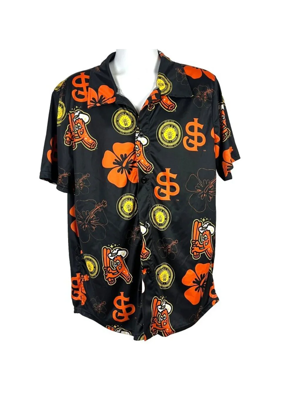 San Jose Giants Churros IBEW SGA Mens Camp Shirt size Large 44x30 MiLB Baseball